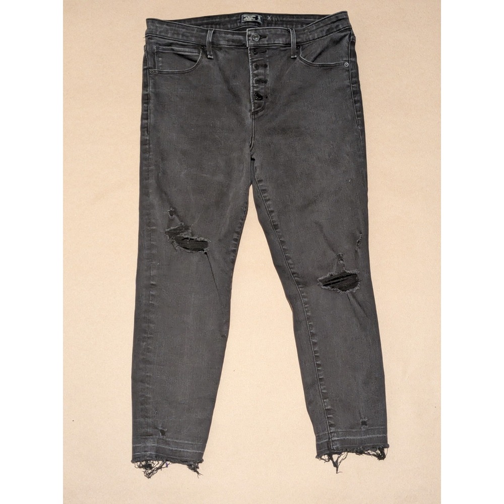 Abercrombie & Fitch‎ Women's Simone High Rise Ankle Skinny Black Jeans 32/14s